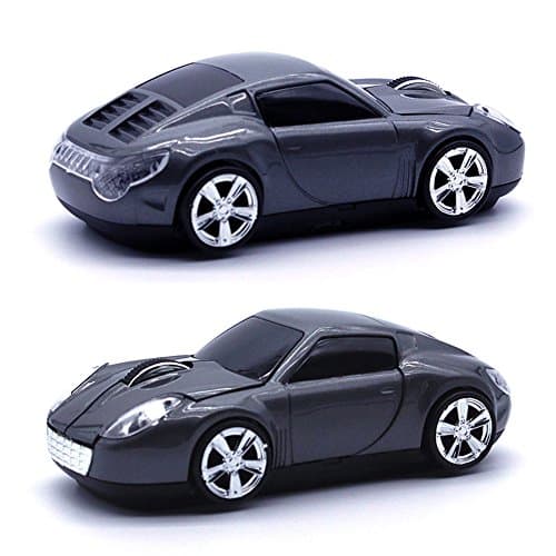 UrChoiceLtd 2.4GHz Wireless 3D Sports Car Shaped Computer Mouse-Grey
