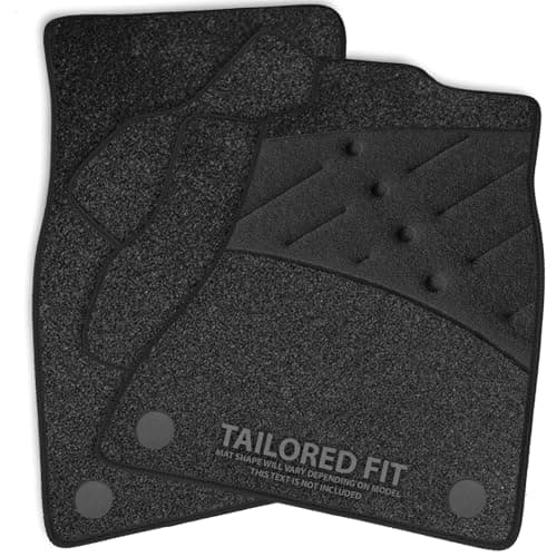 Car Mats to fit Nissan Leaf (WITH HANDBRAKE PEDAL) [E] (2018 -) Anthracite Carpet with Black Ribbed Trim & Black Full Width Heel Pad [2257]