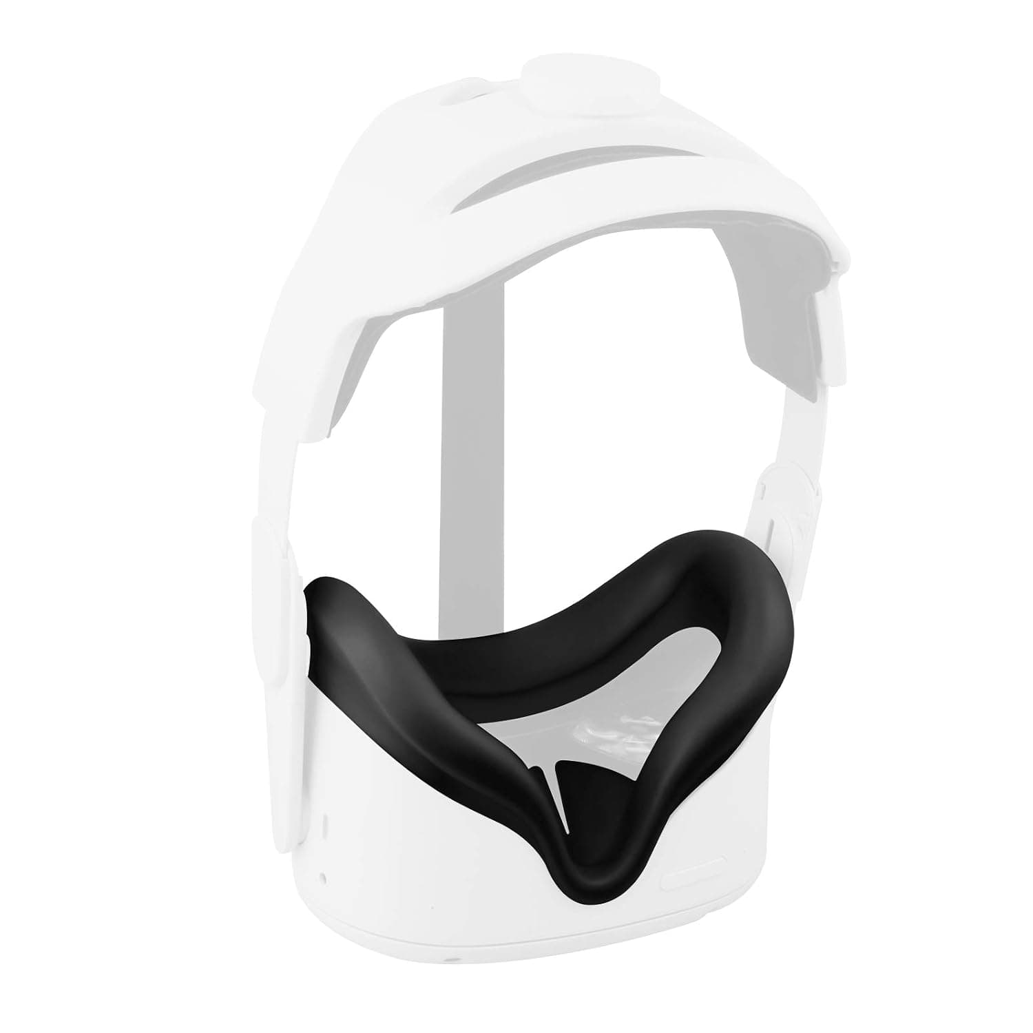 Silicone VR Face Cover for Meta/Oculus Quest 2 VR Headset Sweatproof Waterproof Replacement Face Pads Meta/Oculus Quest 2 Accessories (Black)
