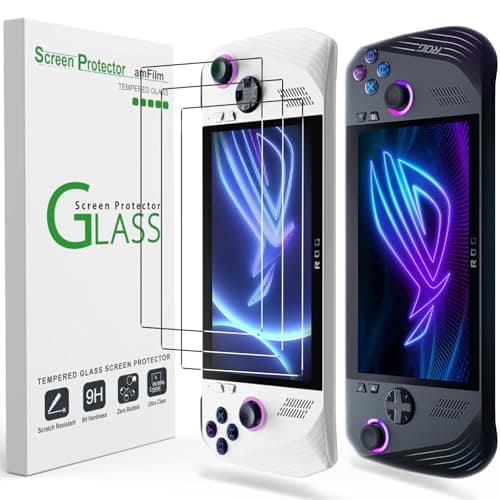 amFilm Screen Protector for ASUS ROG Xbox Ally & Ally X/ROG Ally & Ally X | Screen Protector Tempered Glass, Full Coverage, Ultra HD, Anti-Scratch, Easy Installation [7 inch] (3 Pack)