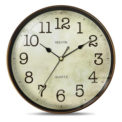Geevon Vintage Wall Clock, Retro Wall Clock without Ticking