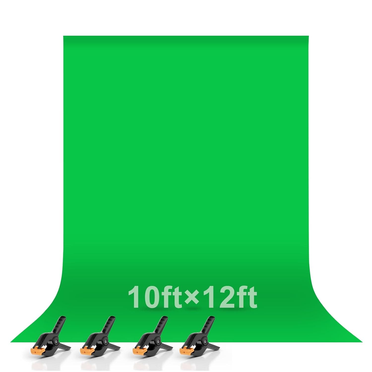 EMART Green Screen Backdrop 3.0x3.6m, Greenscreen Background for Photo | Polyester Green Screen Fabric Cloth, Greenscreen Sheet with 4 Spring Clamps, for YouTube Zoom Meeting Video Studio Streaming