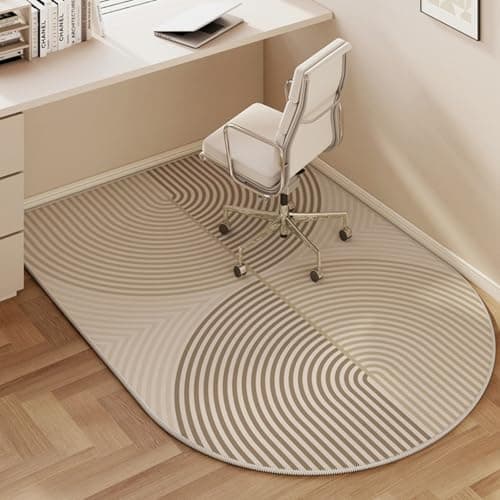 Odot Office Chair Mat for Carpeted and Hardwood Floor Protector, Modern Non-Slip Computer Gaming Rolling Chair Desk Mat Protection Carpet for Wooden Floors (Circle,90x120cm)