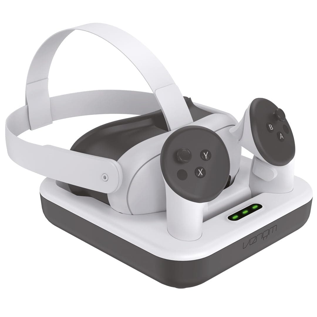 Venom Charging Dock and Rechargeable Battery Packs for Meta Quest 3 | meta quest 3 charging dock, rechargeable battery packs, controller charger, headset stand, LED indicator