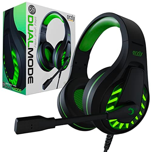 Orzly Gaming Headset for PC and Gaming Consoles compatible with PS5, PS4, XBOX SERIES X | S, XBOX ONE, Switch & Steam Deck with noise cancelling mic - RXH-30 Sagano Edition