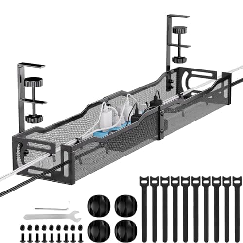 Tivddikun Cable Management, 25''/64CM Long Under Desk Cable Management