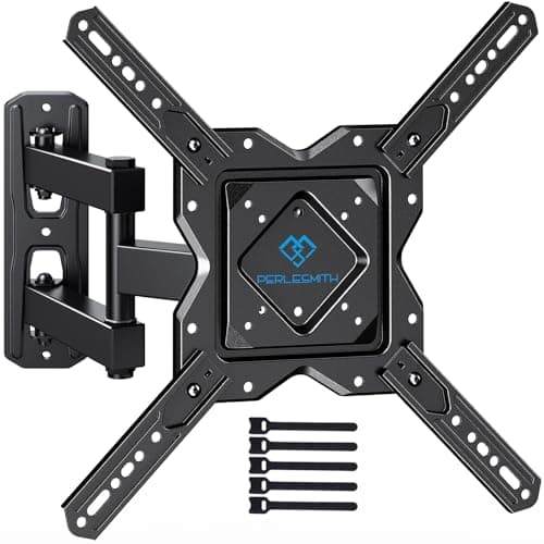 PERLESMITH TV Wall Bracket for 26-60 inch TVs, Swivel Tilt Extend Wall Mount for Flat & Curved TV up to 35kg, Max.VESA 400x400mm