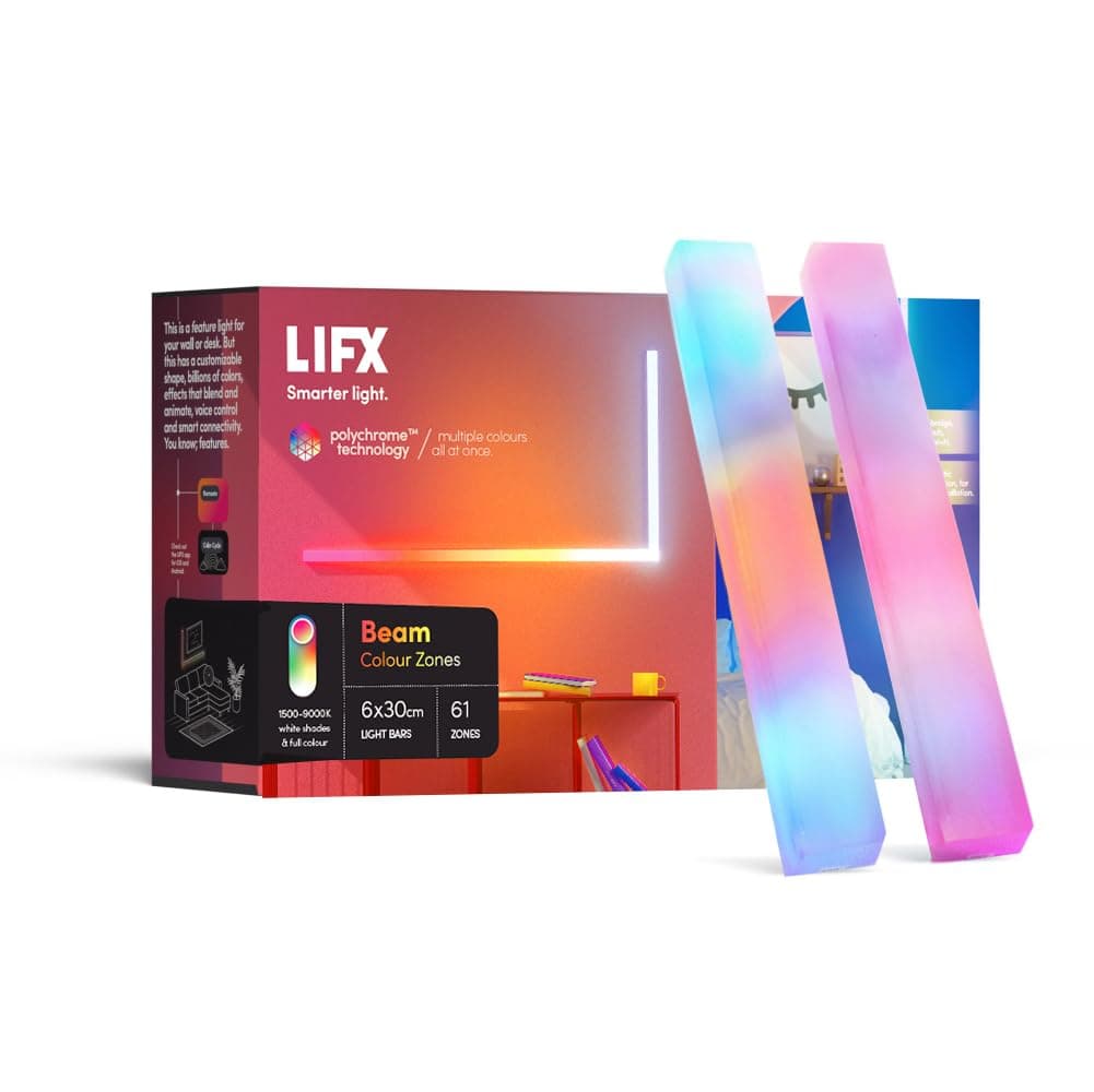 LIFX Beam Kit (International) Adjustable, Multicolour, Dimmable, No hub required, Compatible with Alexa, Apple HomeKit and Google Assistant, 34W