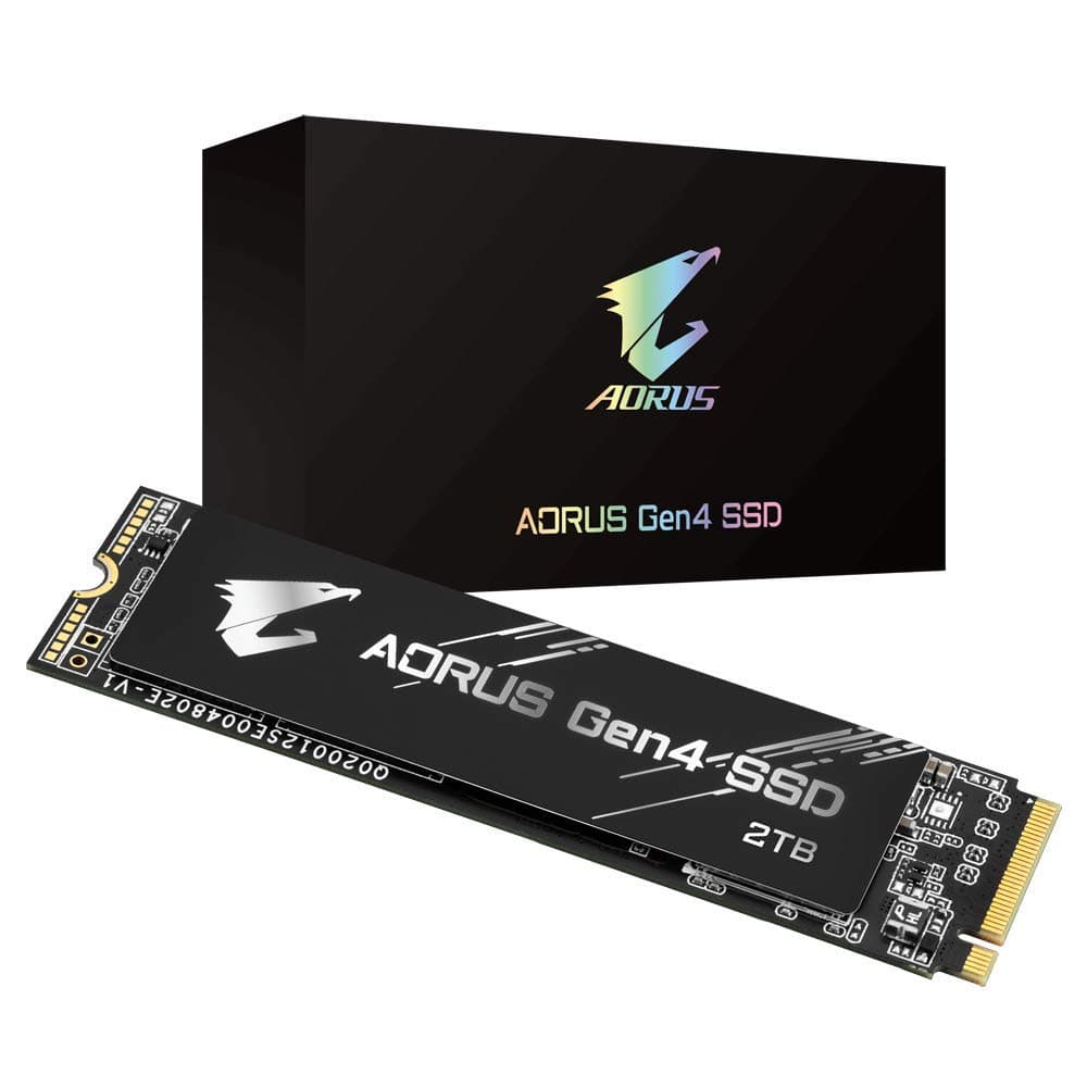 Gigabyte AORUS NVMe Gen4 M.2 2TB PCI-Express 4.0 Interface High Performance Gaming, 3D TLC NAND, External DDR Cache Buffer, SSD GP-AG42TB