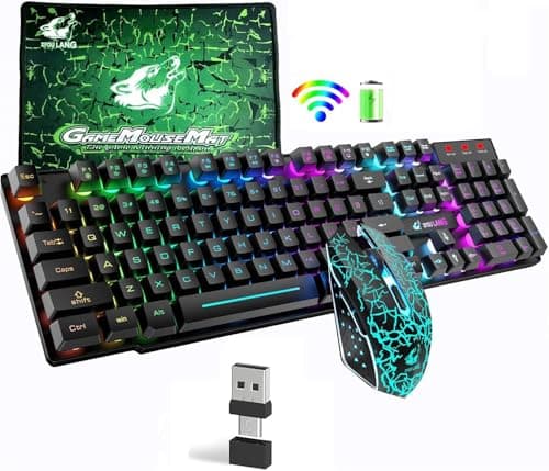 Wireless Rechargeable 3000mAh Battery Keyboard Mouse Combo