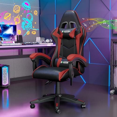Racingreat Bluetooth Gaming Chair with Built-in Speakers(Red)