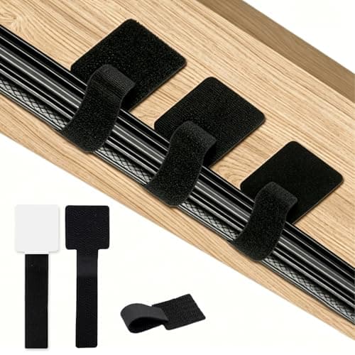 Self Adhesive Cable Ties, Reusable Cable Tidy Cable Straps, Black