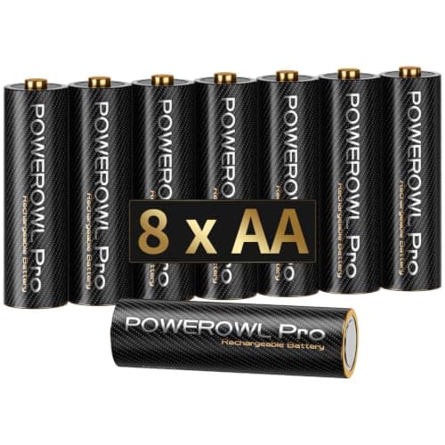 POWEROWL AA Rechargeable Batteries, 2800 mAh High Capacity, 8 Count