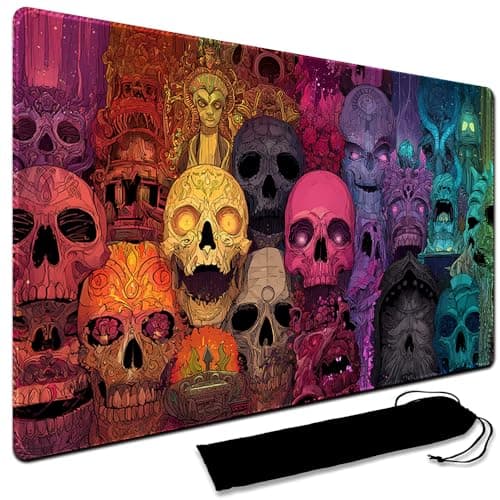 Large Art Gaming Playmat with Carrying bag, Custom Design Card Game Mat for mtg Playmat, Suture the edges,Compatible with Standard Card Sleeves 60CM x 35CM (No Zone,11)