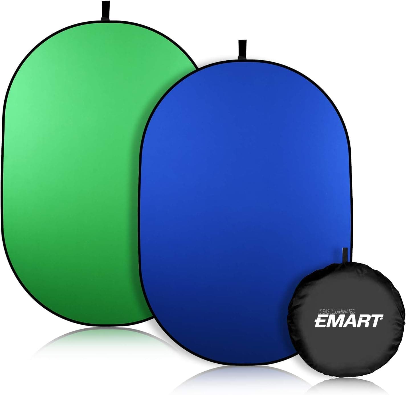 EMART 2-in-1 Green Screen Backdrop, 1.5x2m Pop Up Background | Collapsible Greenscreen, Portable Chromakey Background, for Live, Zoom Virtual, Home Office, Camera