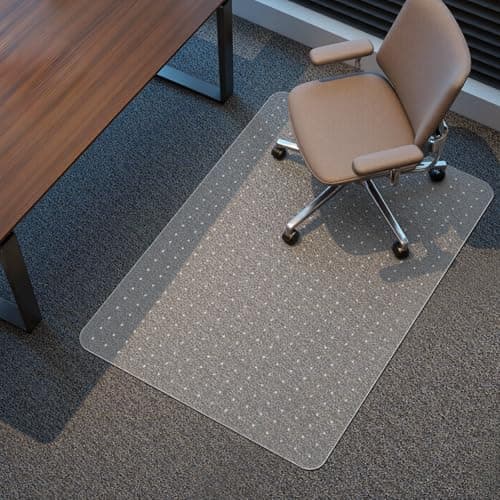 Kuyal Office Chair Mat for Carpet, 91x121 cm (36" x 48") Clear Heavy Duty Computer Chair Mat, Under Desk Protector Carpeted Floors Mat, Easy Chair Movement,Ship Flat