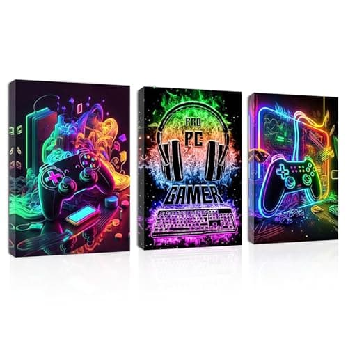 YunBey 3Pcs Gaming Canvas Wall Art Posters for Boys