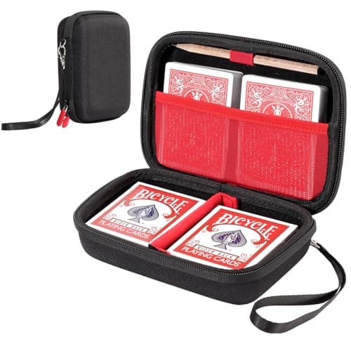 ProCase Hard Playing Card Game Carrying Case, Travel Storage Box Holds 300+ Trading Cards, Bag Holder for Classic Board Game UNO, Five Crowns,SKYJO, PlayMonster and More (Case Only) -Black
