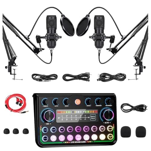 Podcast Equipment Bundle for 2/1 Person,Podcast Starter Kit for Solo & Dual