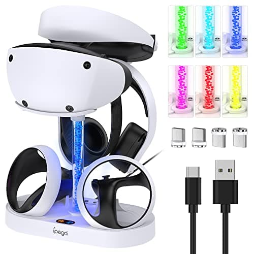 Charging Station for PS VR2, RGB Vertical Charging Stand for PSVR2 Headset