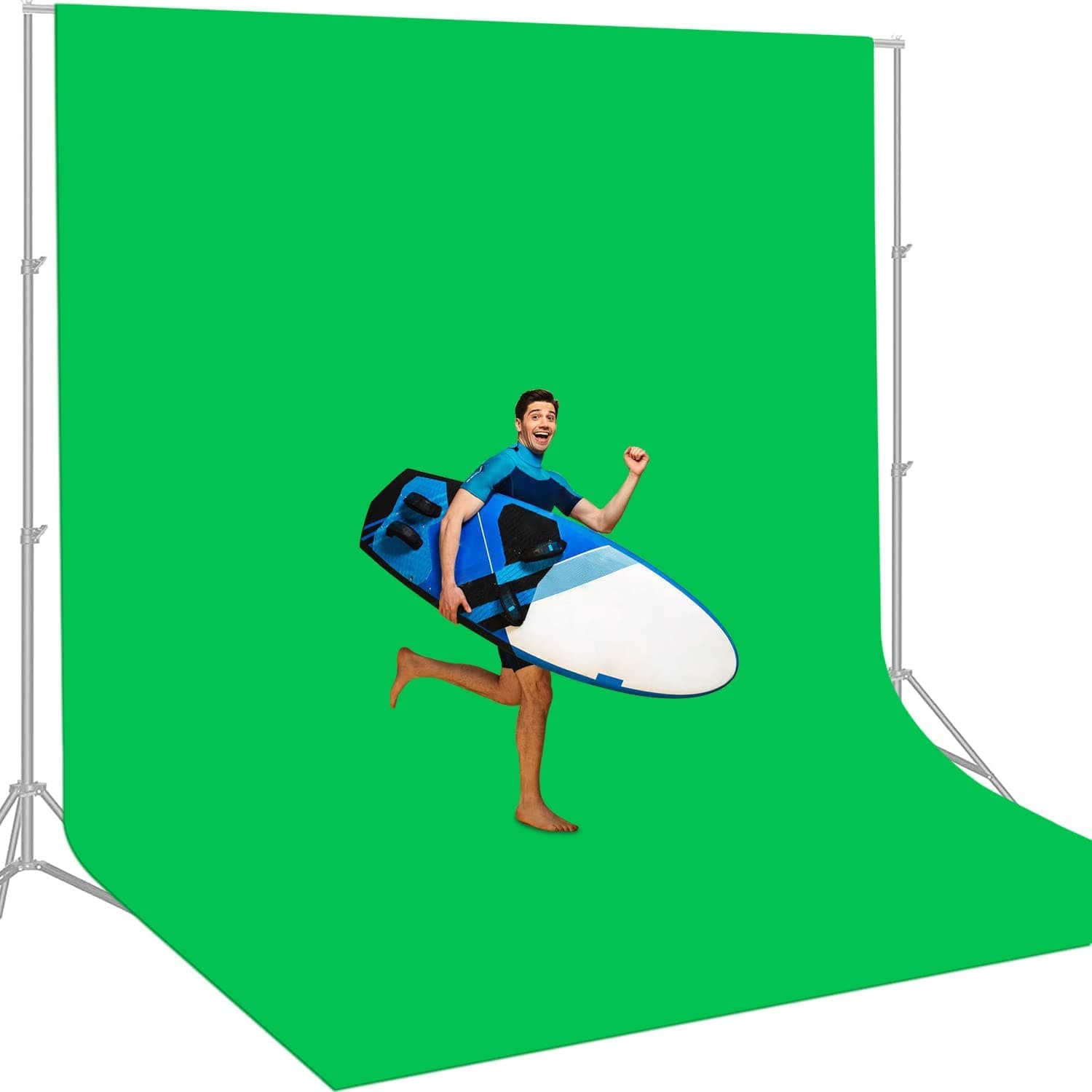 12 X 10 FT Large Green Screen Backdrop for Chromakey Photography Background | Polyester Cloth Fabric Pure GreenScreen for Zoom Meeting, Curtain, Video Photoshoot Studio YouTube Conference Streaming