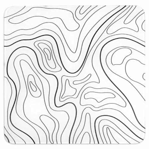 DAWNTREES Glass Mousepad, Glass Mouse Pad, 25 cm, White Topographic