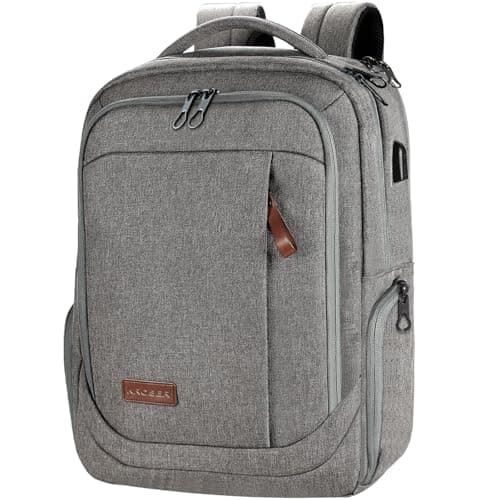 KROSER Laptop Backpack Large 17.3 Inch Travel Computer Backpack for Laptop | 17.3 Inch Travel Computer Backpack for Laptop Water-Resistant Casual Daypack for Business College Work Bag Men Women, Grey