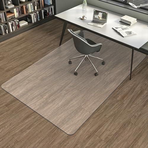 BesWin Office Chair Mat for Hard Floors, 120x150cm Clear PVC Hard Floor Protection Mat, Non-Slip Hardwood Floor Chair Mat, Multi-Purpose Floor Protector for Office Home Room - Rectangle