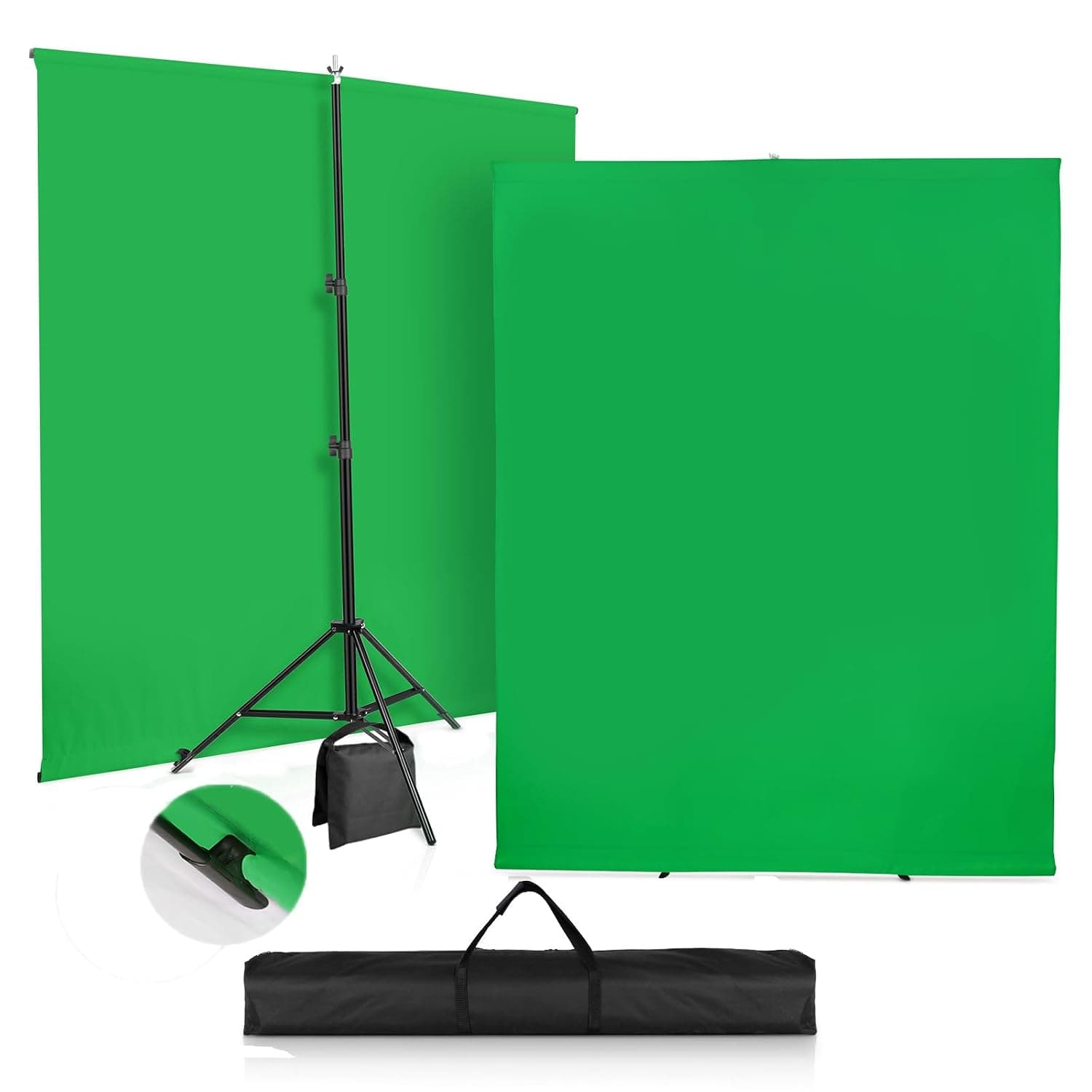 SEDGEWIN Green Screen Background with Stand 6.5x7.8ft, Photography Backdrop Greenscreen Kit with Upgraded Backdrop Stand Chromakey Support for Photo Studio Streaming Gaming YouTube Video