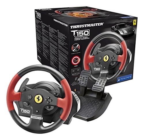 Thrustmaster T150 Ferrari Edition Force Feedback Racing Wheel with 2 Pedals set - for PS4/PS3 and PC - UK Version