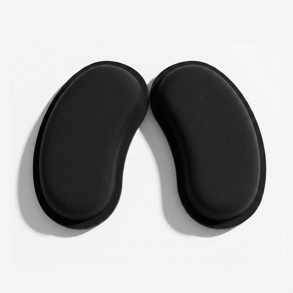 2 PCS Mouse Wrist Rest, Ergonomic Memory Foam Mouse Pad Wrist Support for Pain Relief Hand Rest Pad with Non Slip Rubber Base Easy Typing for Gaming, Work from Home, Office, Laptop, Computer (Black)
