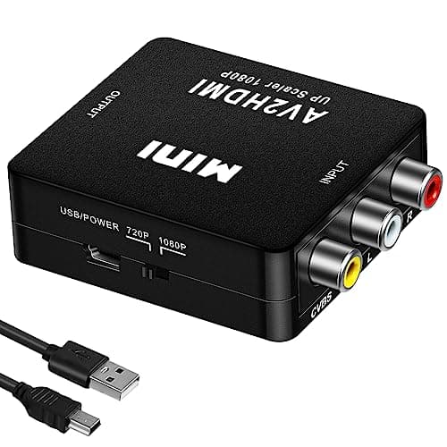 AXFEE RCA to HDMI Converter,1080P Mini AV to HDMI Adapter Converter for DVD
