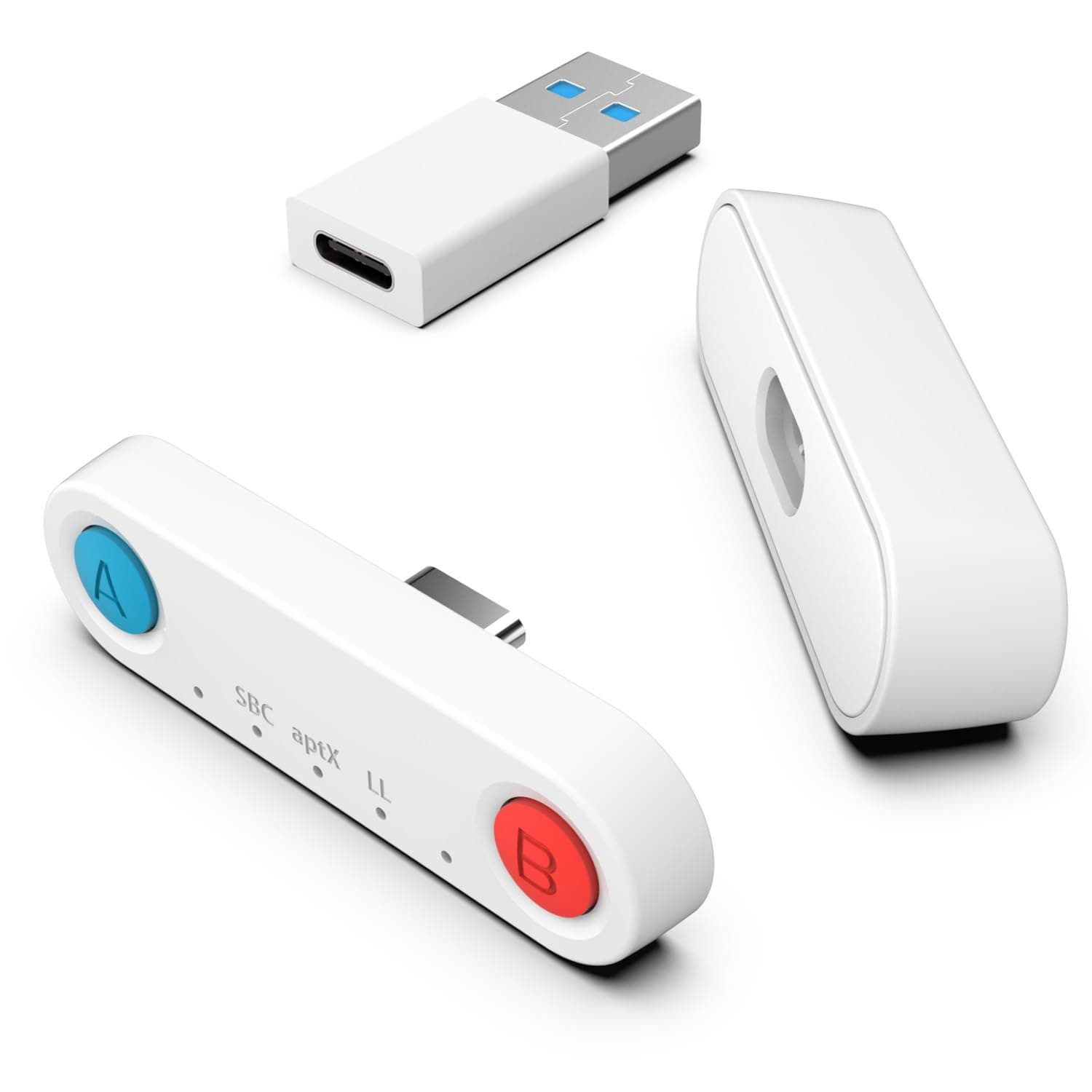 PS5 Bluetooth Audio Adapter, Inwa Low Latency Bluetooth Audio Transmitter, USB C Headphone Adapter with aptX Low Latency Support for PS4/PS5/Switch/PC, and Included USB C to USB Adapter