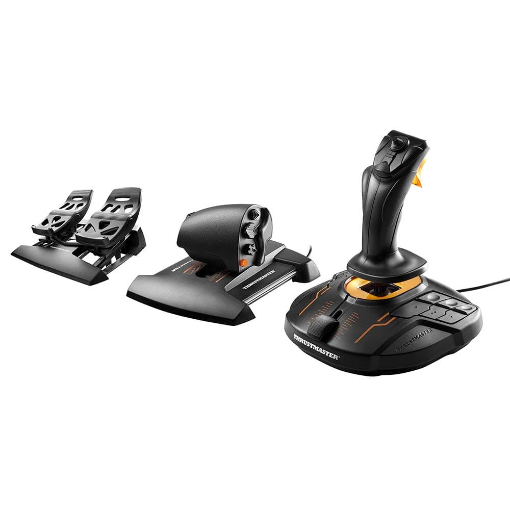 Thrustmaster T16000M FCS Flight Pack - Complete Flight Control System with Joystick, Throttle, and Rudder Pedals, Featuring H.E.A.R.T HallEffect AccuRate Technology for PC | Advanced Flight sim, 16 and 14 programmable buttons, precise and smooth throttle, high precision rudder pedals, Hall effect