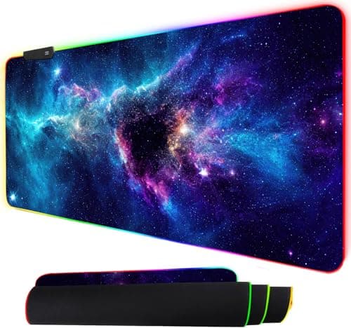 Extended RGB Gaming Mouse Pad XXL: Large LED Mouse Pad with 14 Lighting Modes, 35.8 x 16.1 inches, Desk Pad for Keyboard and Mouse, Desk Mat, Matte PC Gaming Accessory for Home,