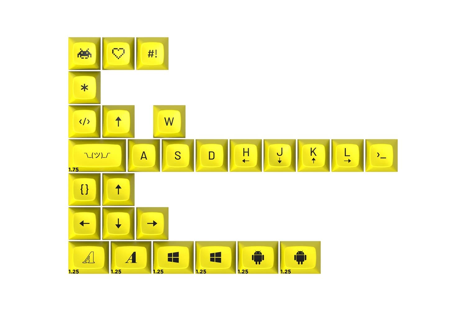 DROP + MiTo MT3 Cyber Custom Keycap Set, ABS Hi-Profile Keycaps, Doubleshot Legends, Cherry MX Compatible Extras for Mechanical Keyboards (Novelty),Yellow