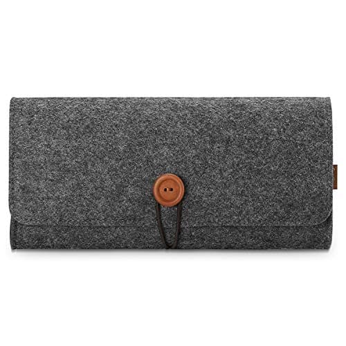 ProCase Felt Carrying Case for Nintendo Switch Lite, Ultra Slim Portable Travel Carry Bag Professional Protective Pouch for Nintendo Switch Lite 2019, with 5 Game Cartridges Holders –Black