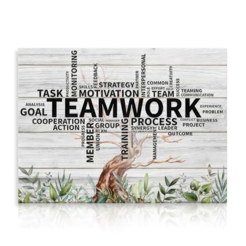 Dazzlewall Teamwork Wall Art Poster Motivational Quotes Artwork, Inspirational Wall Decor Poster for Office Gym Classroom 12x16 in Unframed