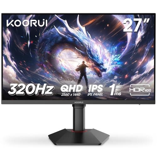 KOORUI 27 Inch Gaming Monitor, 320Hz, QHD 1440P, 1ms, Fast IPS