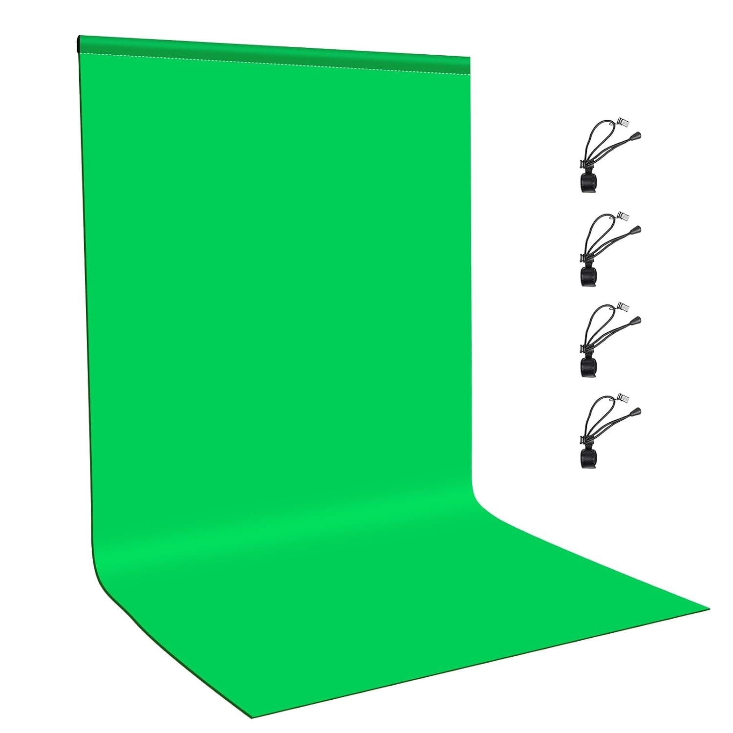 Small Green Screen Photo Backdrops for Photography, PULUZ 1x2m/3.3×6.6ft Washable Green Background Cloth Thicken with 4 Clamps for Kids Photoshoot YouTube Video Recording