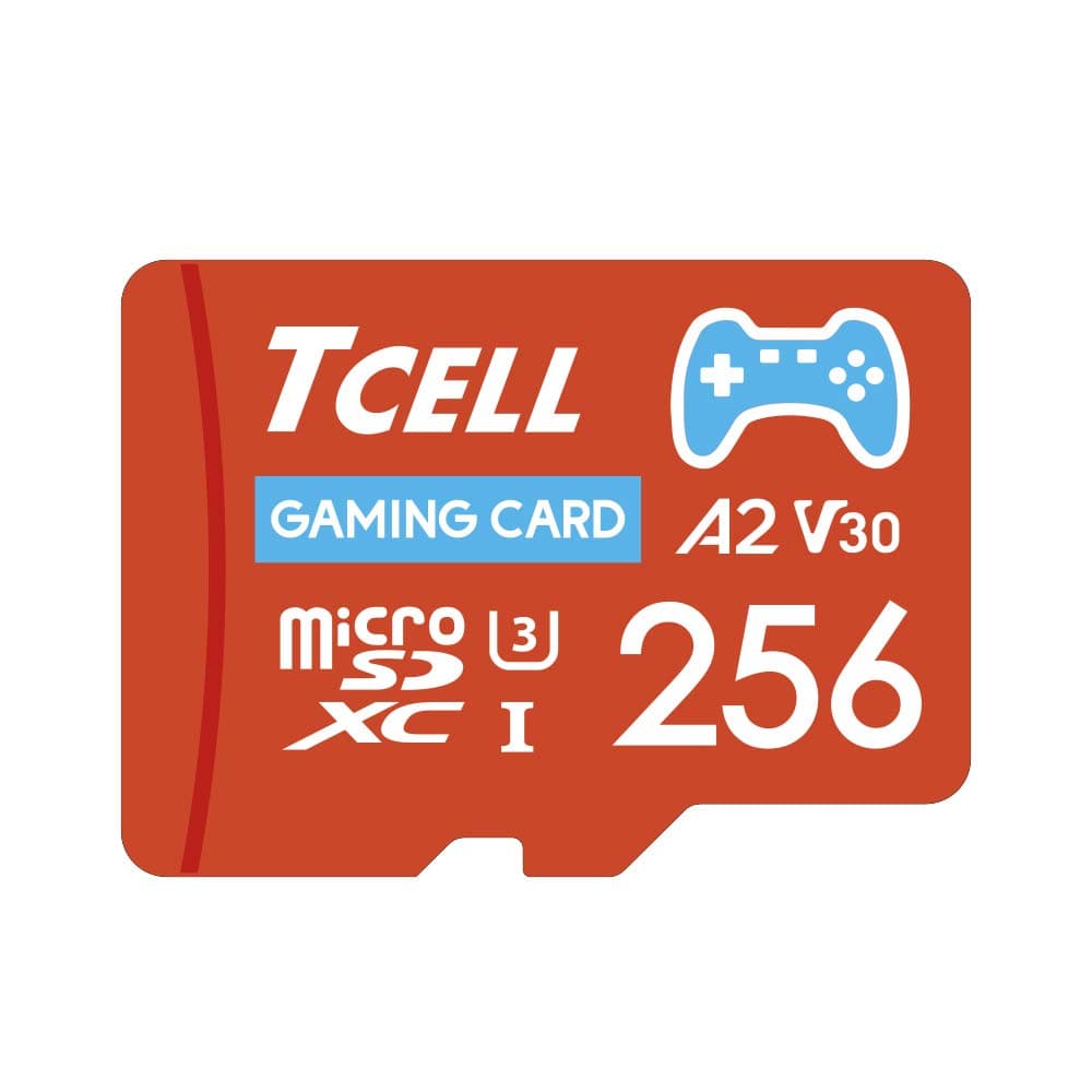 TCELL Gaming 256GB Micro SD Card, Nintendo Switch Compatible, microSDXC A2 USH-I U3 V30 Read 100MB/s Write 80MB/s with Adapter, Designed for Gaming Console