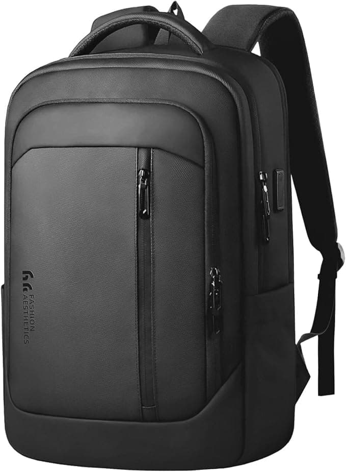 hk Business Laptop Backpack for 15.6 Inch Laptop Water-Resistant | Lightweight Travel Rucksack with USB Charging Port Anti-Theft Design for Work College and Travel Black