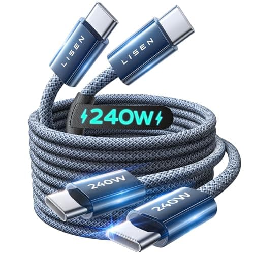 LISEN 240W USB C to USB C Cable 2-Pack, 2m USB C Charger Cable Fast Charger