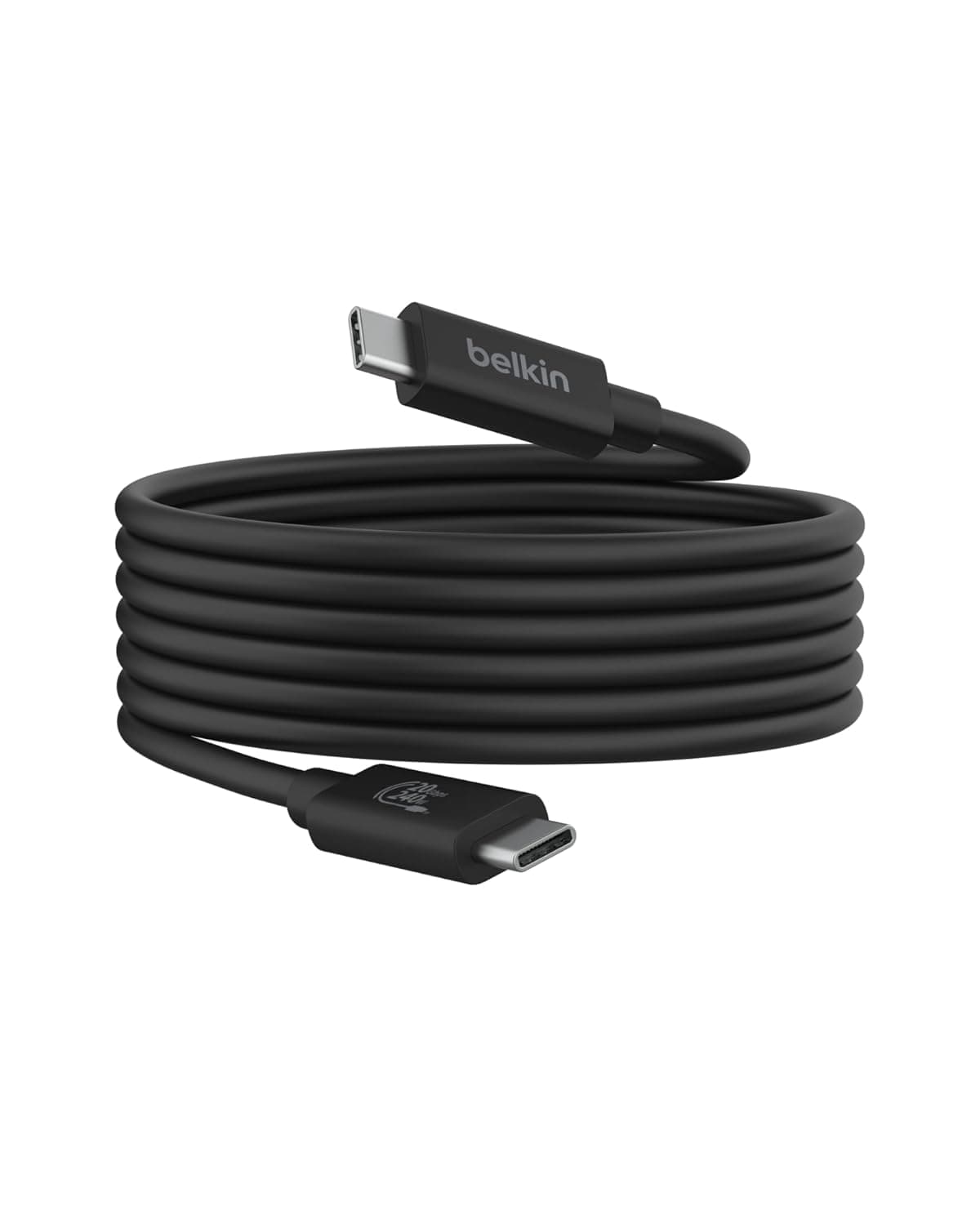 Belkin Connect USB4 Cable (6.6ft), USB-C to USB-C w/ 240W Power Delivery + 20Gbps - USB4 Compliant, Compatible with MacBook, Windows, Chromebook & More