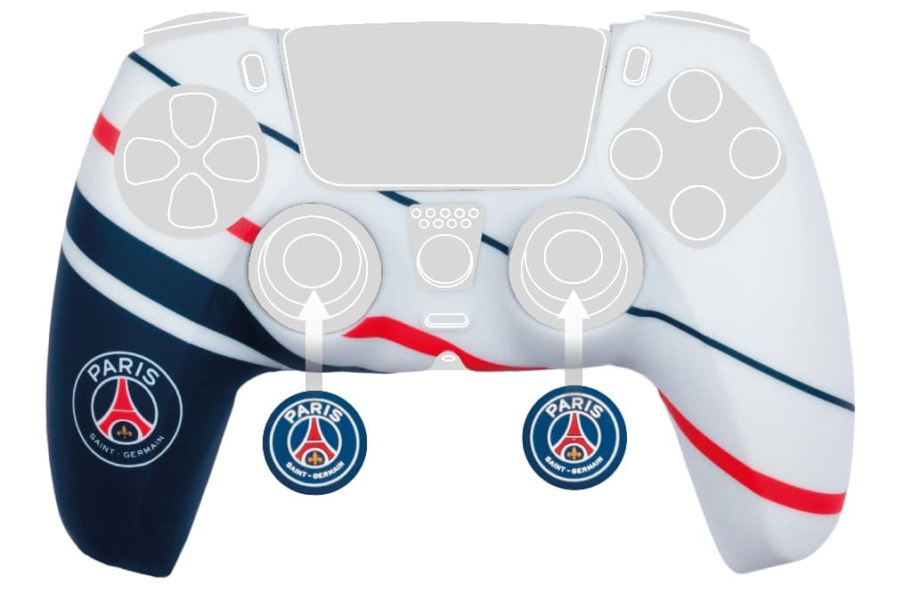 Konix PSG Silicone Protective Case Cover for DualSense PS5 Controller - Blue White and Red