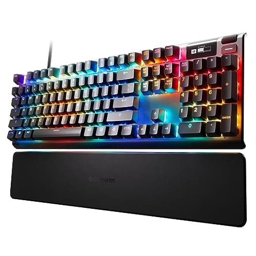 SteelSeries Apex Pro - HyperMagnetic Gaming Keyboard - World's Fastest Keyboard - Adjustable Actuation - OLED Screen - RGB - USB Passthrough​ - English QWERTY Layout - Standard