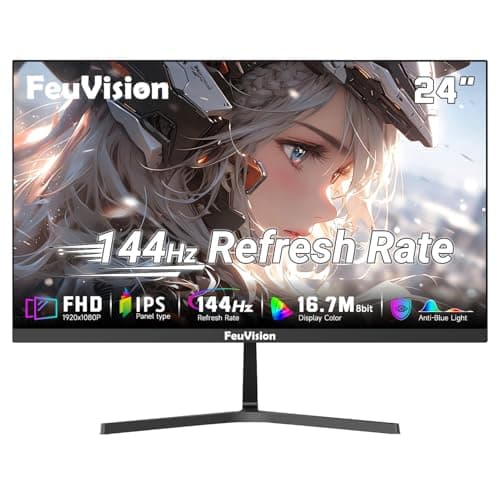 FeuVision 24 Inch 144Hz Gaming Monitor, FHD Computer Monitor 1080p, IPS