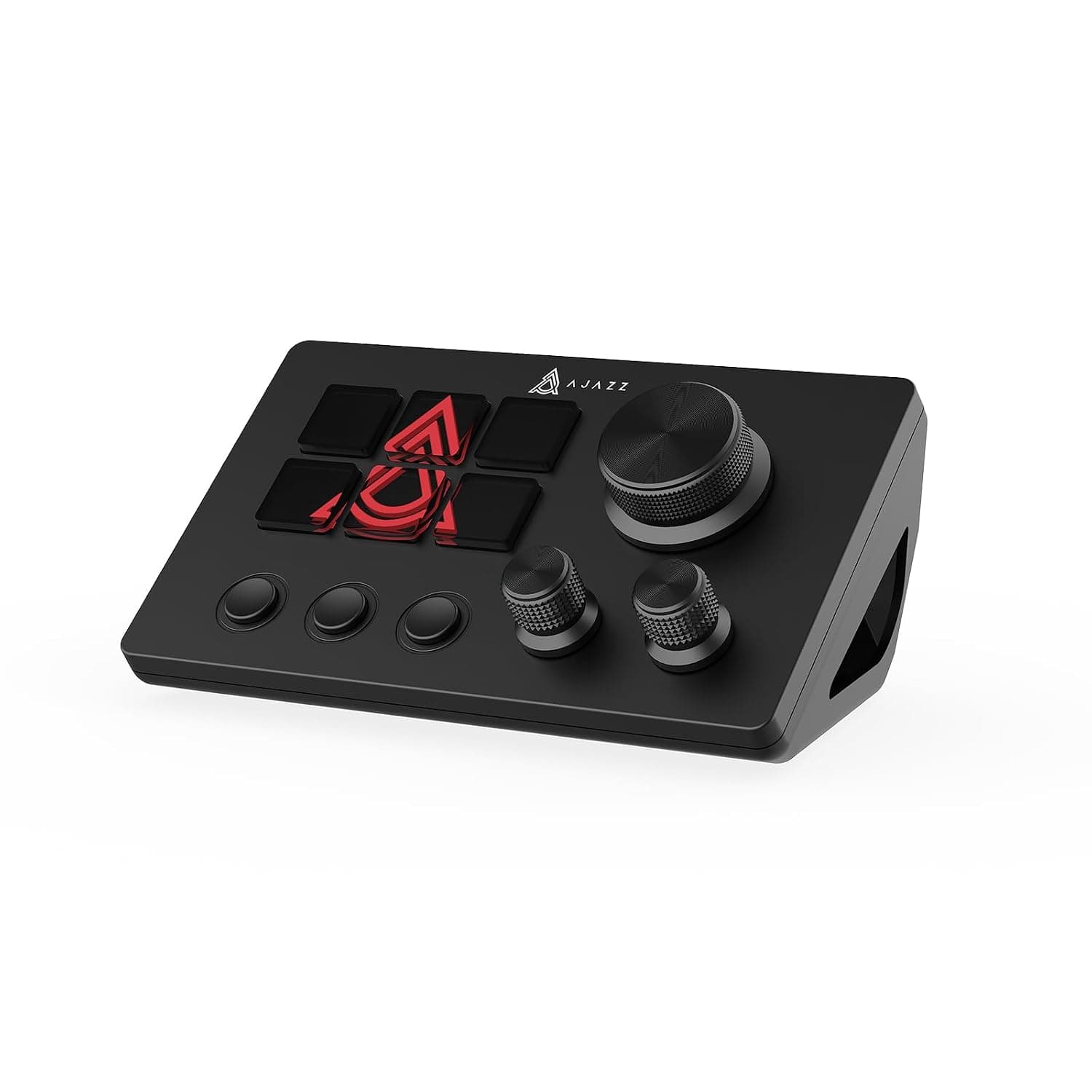 AJAZZ AKP03E Wired Macro Keypad Stream Controller Deck, Gaming Shortcut Keyboard with 6 Programmable Keys, Customizable Visual AI Pad USB Soundboard for YouTube, Desk Office Setup, Laptop, PC, Black