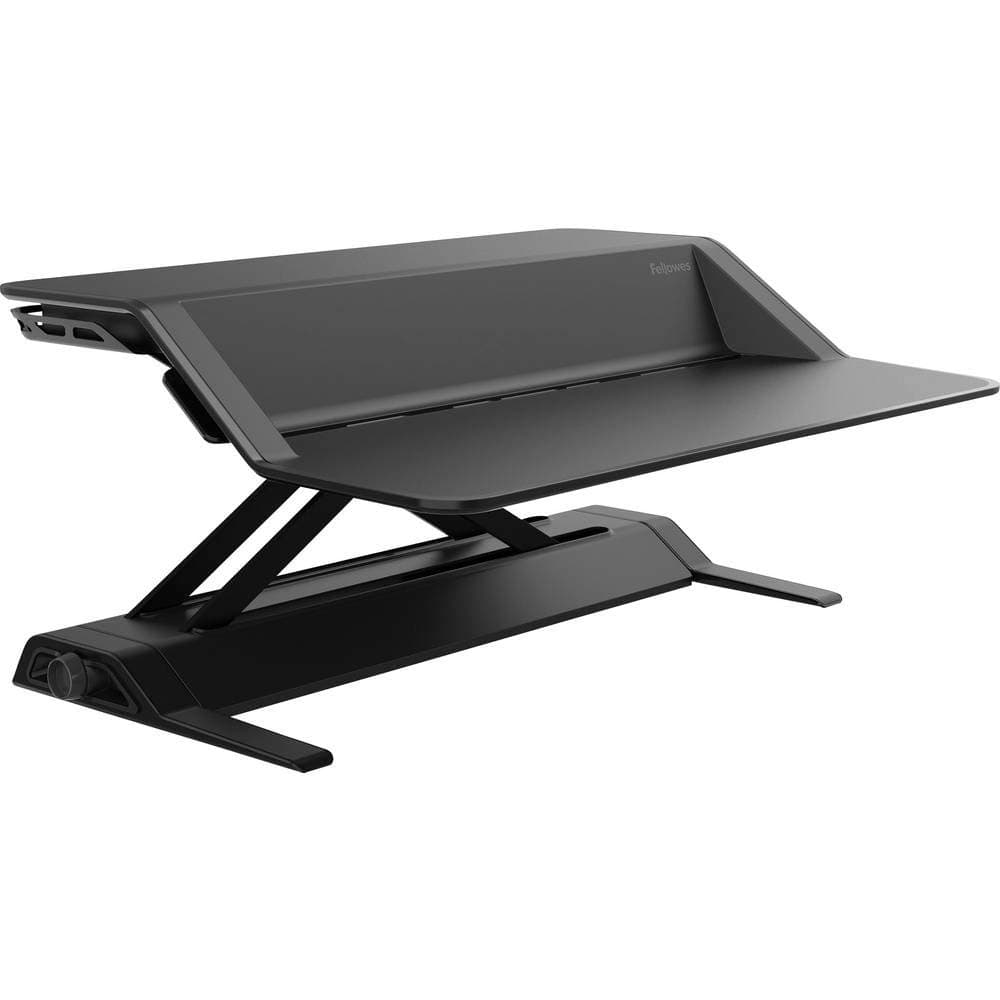 Fellowes Lotus Height Adjustable Standing Desk Converter - Sit Stand Desk with Smooth Lift Technology - Max Weight 15.8KG - Black