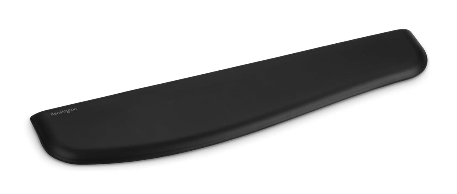 Kensington ErgoSoft Wrist Rest for Slim/Thin Keyboard ,Black | Ergonomic gel cushioning, fits slim-profile keyboards, eases wrist strain while typing